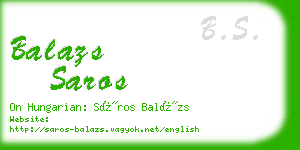 balazs saros business card